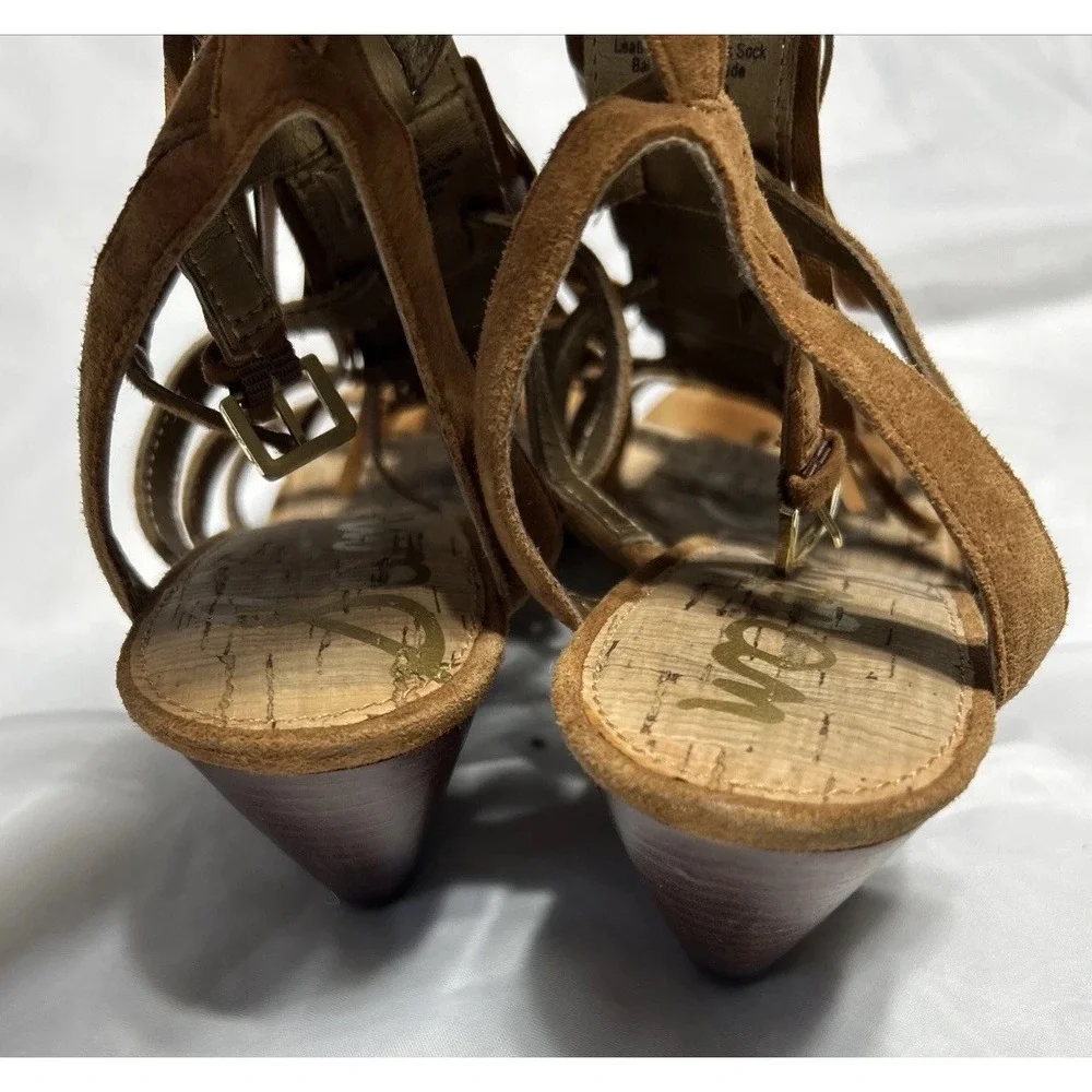 Sam Edelman Sandra‎ Boho Fringe Brown Suede Wedge Women's Size 9.5